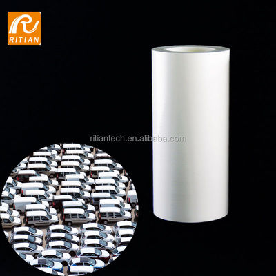 Bom preço. Película protetora PE branca brilhante resistente aos raios UV de 70 microns para proteção de tintas automotivas on-line